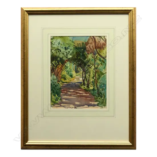 Nugent Welch (1881-1970), Untitled. Wellington area landscape and River Landscape, double sided watercolour, initialled and dated Dec 12, 1934, to river scene. 215 x 280mm.