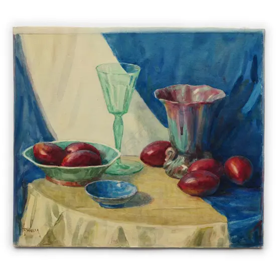 Nugent Welch (1881-1970), still life 'Drapes & Things', watercolour, signed, 310 x 355mm.