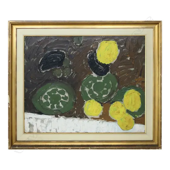 Heidi Herzog (Swiss / S.A.1905-1967) Untitled (brown and green still life)