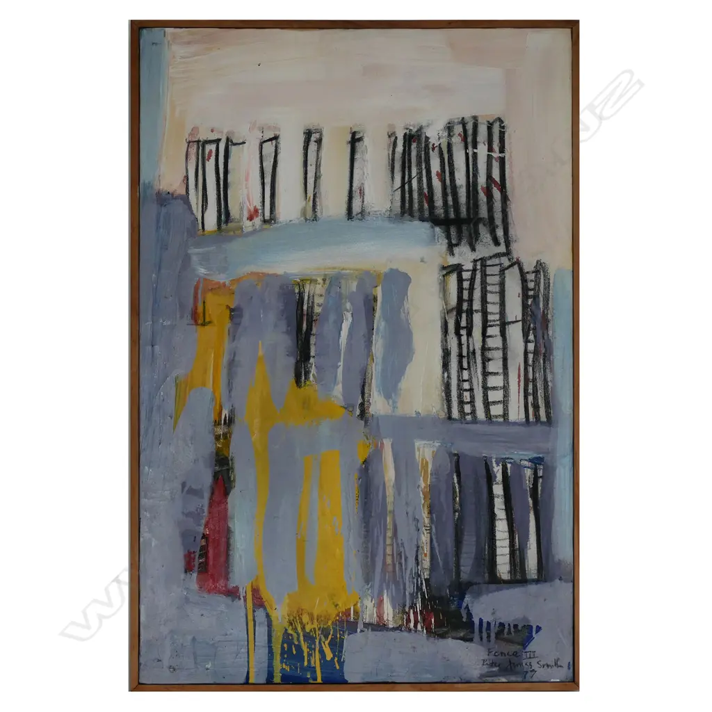 Peter James Smith (b.1954) 'Fence III', oil on canvas, signed, titled and dated 79, 795 x 525mm Image 1++