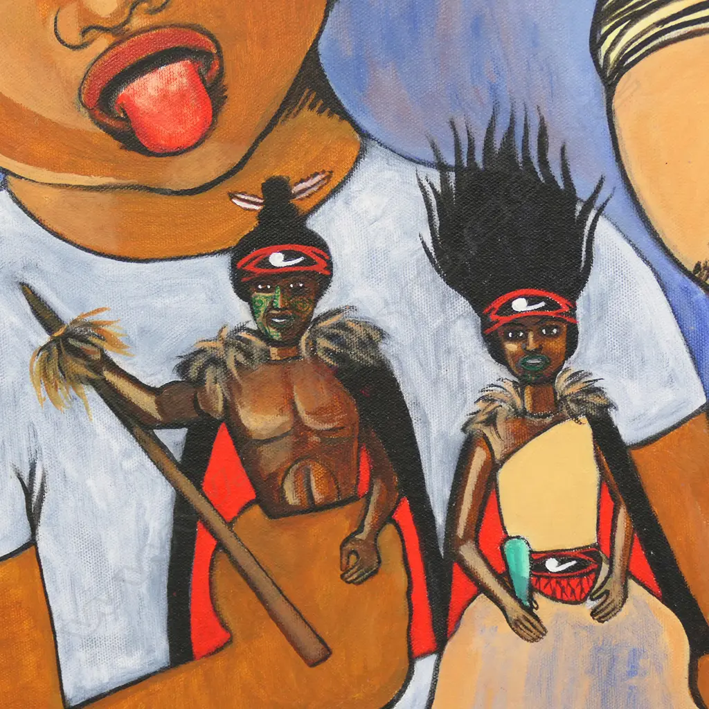 Robyn Kahukiwa (b.1938), 'Flying Hina', acrylic on canvas, signed and dated 2007 Image 1++