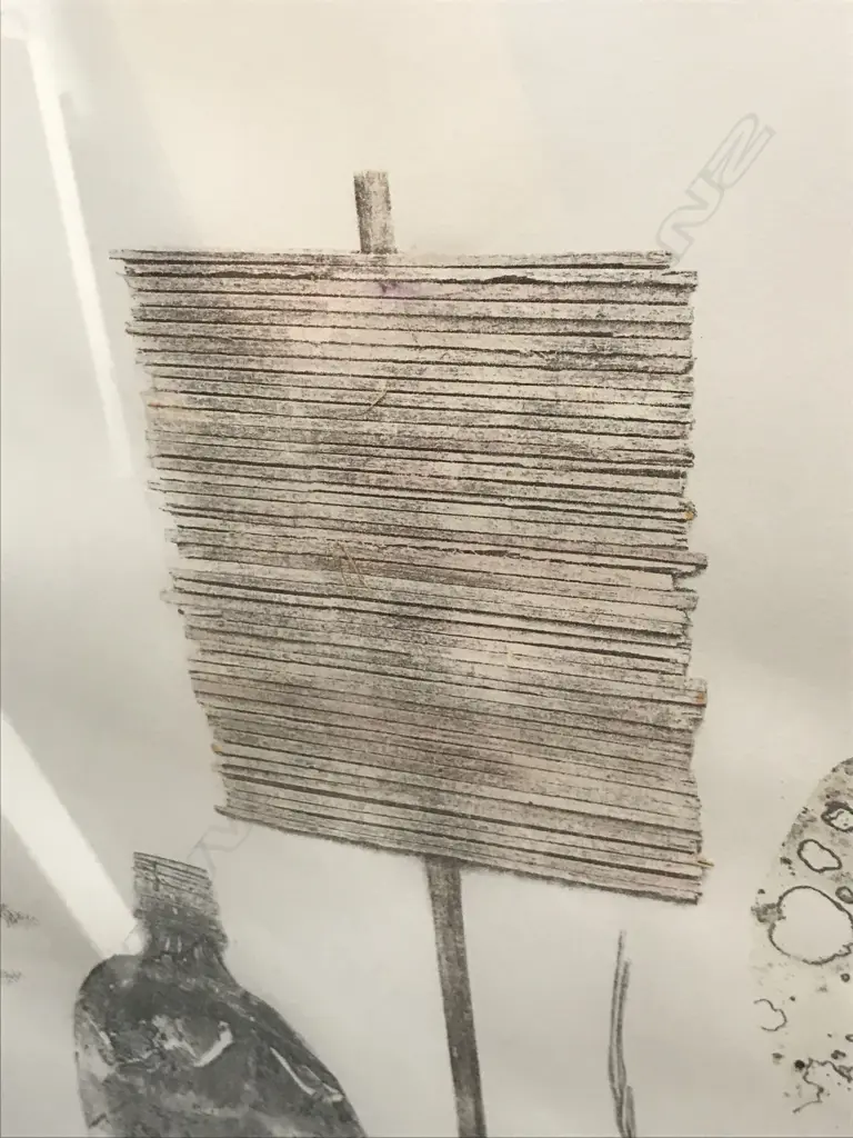 Paul Hartigan (b.1953), 'Parts of the Total Sum', direct image transfer (Rauschenberg technique) with unique hand colouring, edition 4/10, signed and dated 1991. On Waterford Series art paper 560 x 760mm. Float mounted in frame (overall 760 x 960mm) Image 1++