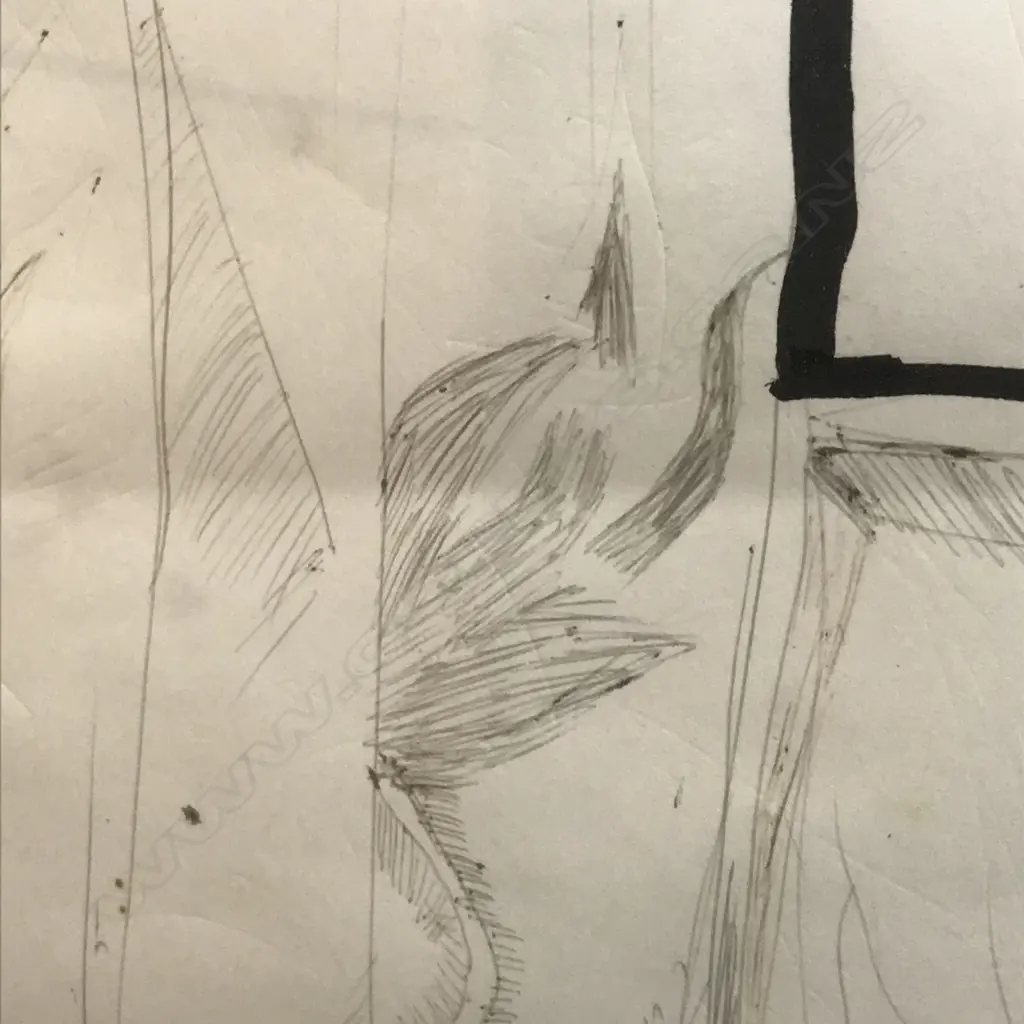 Philip Clairmont (1949-84), Interior with Pot Plants and Curtain, watercolour and graphite on paper, 575 x 435mm. Provenance: with Webb's 2013. Image 1++