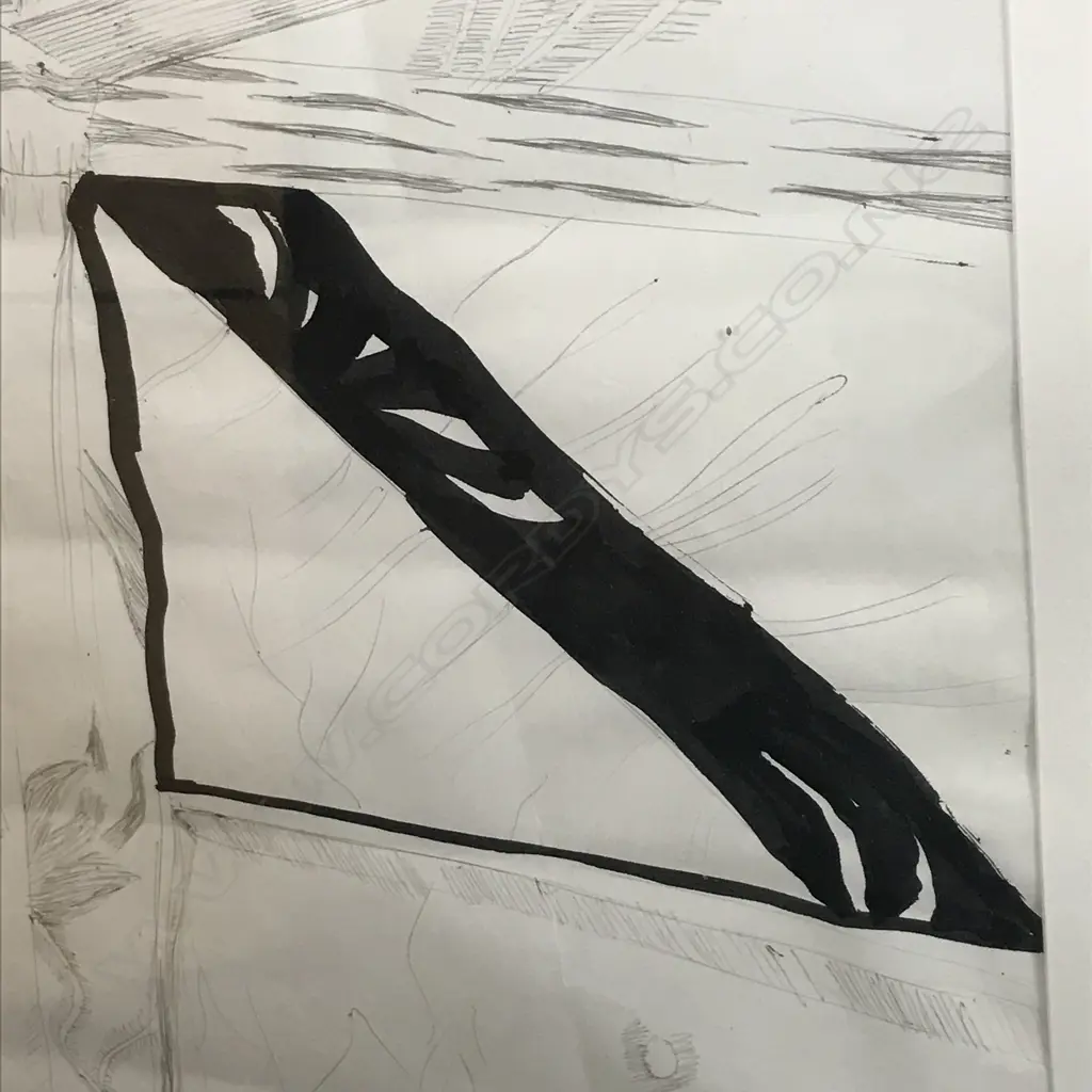 Philip Clairmont (1949-84), Interior with Pot Plants and Curtain, watercolour and graphite on paper, 575 x 435mm. Provenance: with Webb's 2013. Image 1++