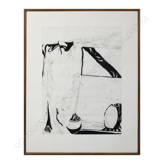 Philip Clairmont (1949-84), Interior with Pot Plants and Curtain, watercolour and graphite on paper, 575 x 435mm. Provenance: with Webb's 2013.