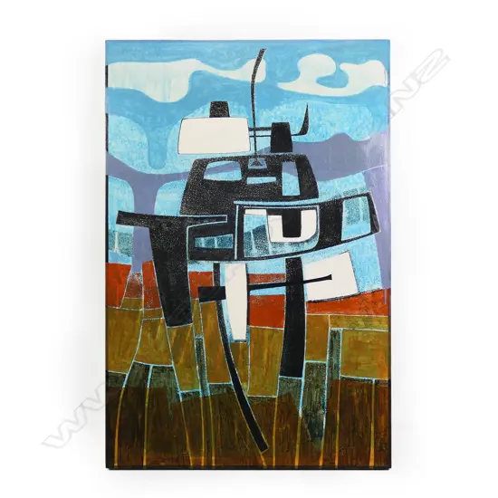 Guy Ngan (1926-2017), 'Shogun', oil on board, signed and dated 1980 - 2004