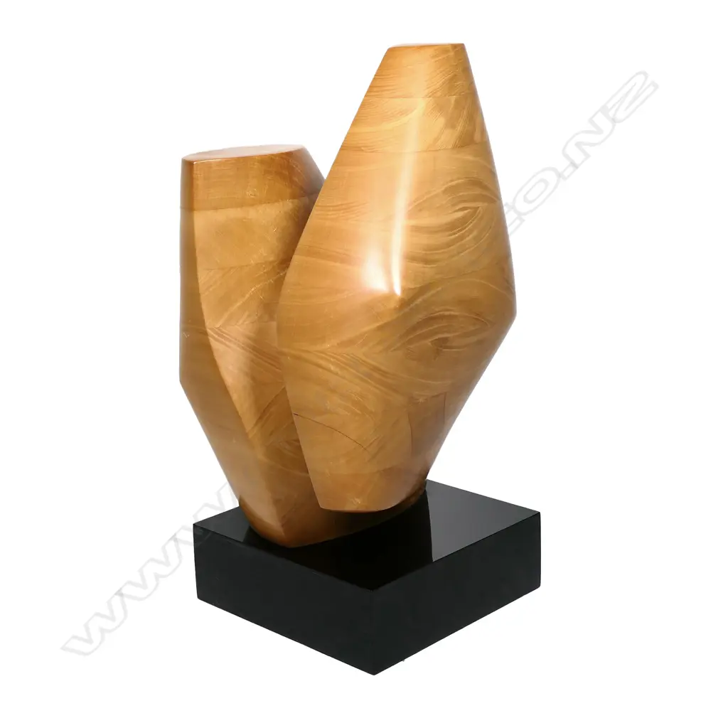 Guy Ngan (1926-2017), sculpture #17, carved kahikatea on composite base, Image 1++