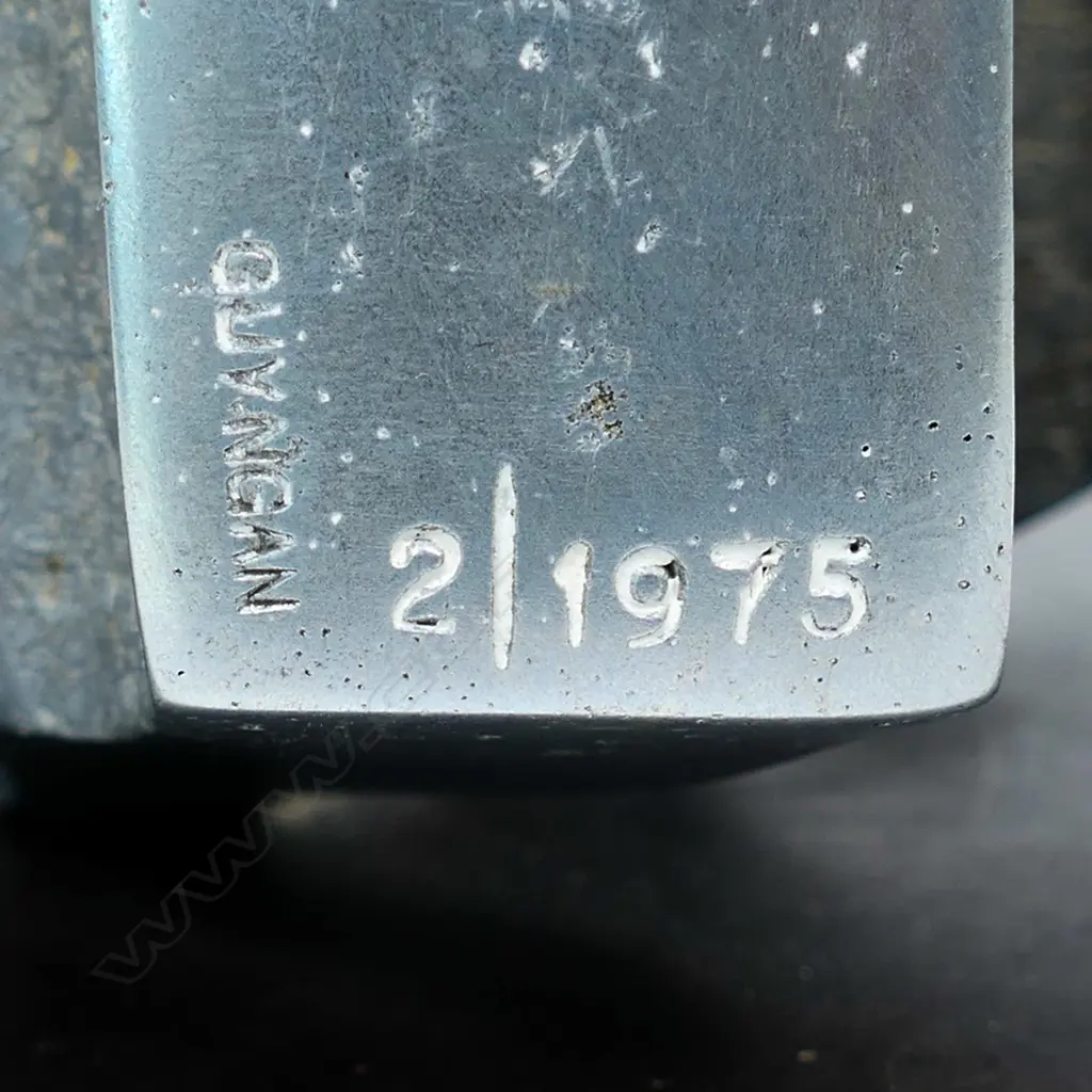 Guy Ngan (1926-2017), sculpture No.2 from the Habitation series 1975, aluminium on ebonised base, impressed artist's name and '2/1975', 175 x 145 x 125mm. Provenance: From the estate of the artist. Exhibited: The Dowse, Guy Ngan: Habitation. 18th May - 15th September 2019. Dunedin Public Art Gallery, Guy Ngan: Habitation. 20th March - 1st July 2021. The Dowse notes: Guy Ngan: Habitation considers how notions of place and belonging influenced his expansive practice, which was grounded in his Chinese heritage, his home in Te Moana nui a Kiwa (the Pacific), and his studies across Aotearoa New Zealand, the United Kingdom and Italy. Image 1++