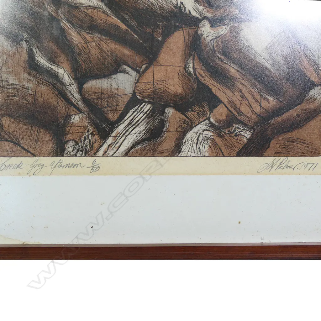 Stanley Palmer (b.1936), 'Creek - Grey Afternoon', bamboo engraving, signed. entitled, numbered 6/50 and dated 1971, 560 x 340mm. Provenance: From the collection of Jacquie and Graeme Storm. Image 1++