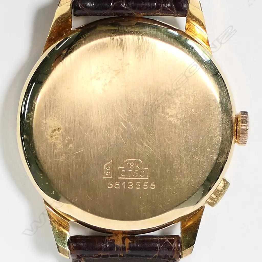 A 1950s 18ct gold Chronographe Suisse Cie telemeter chronograph wristwatch Image 1++
