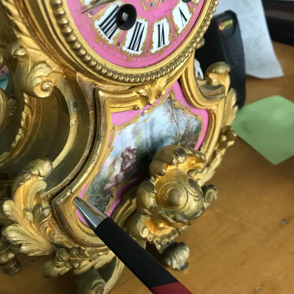 A French Sevres porcelain mounted clock garniture by Philippe H. Mourey Image 1++