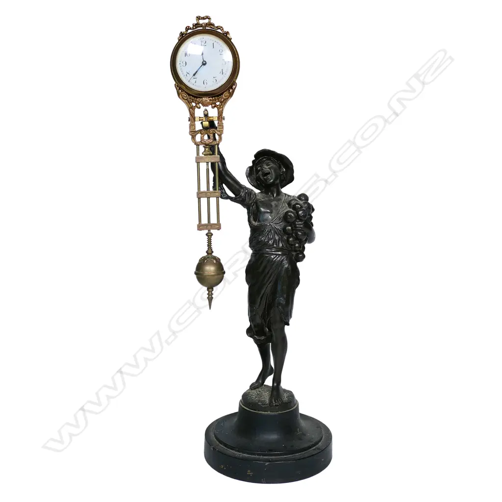 Late 19thC Junghans ‘Fruit Seller’ mystery clock Image 1++