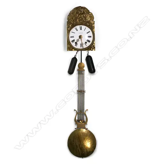 A French comptoise wall clock,