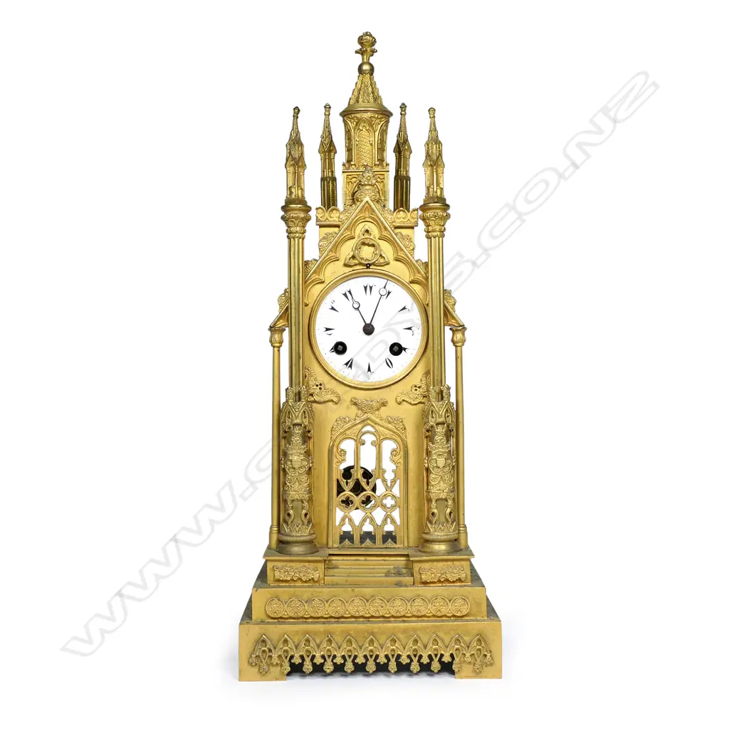 A French Louis Philippe period cathedral clock, c.1840, Image 1++