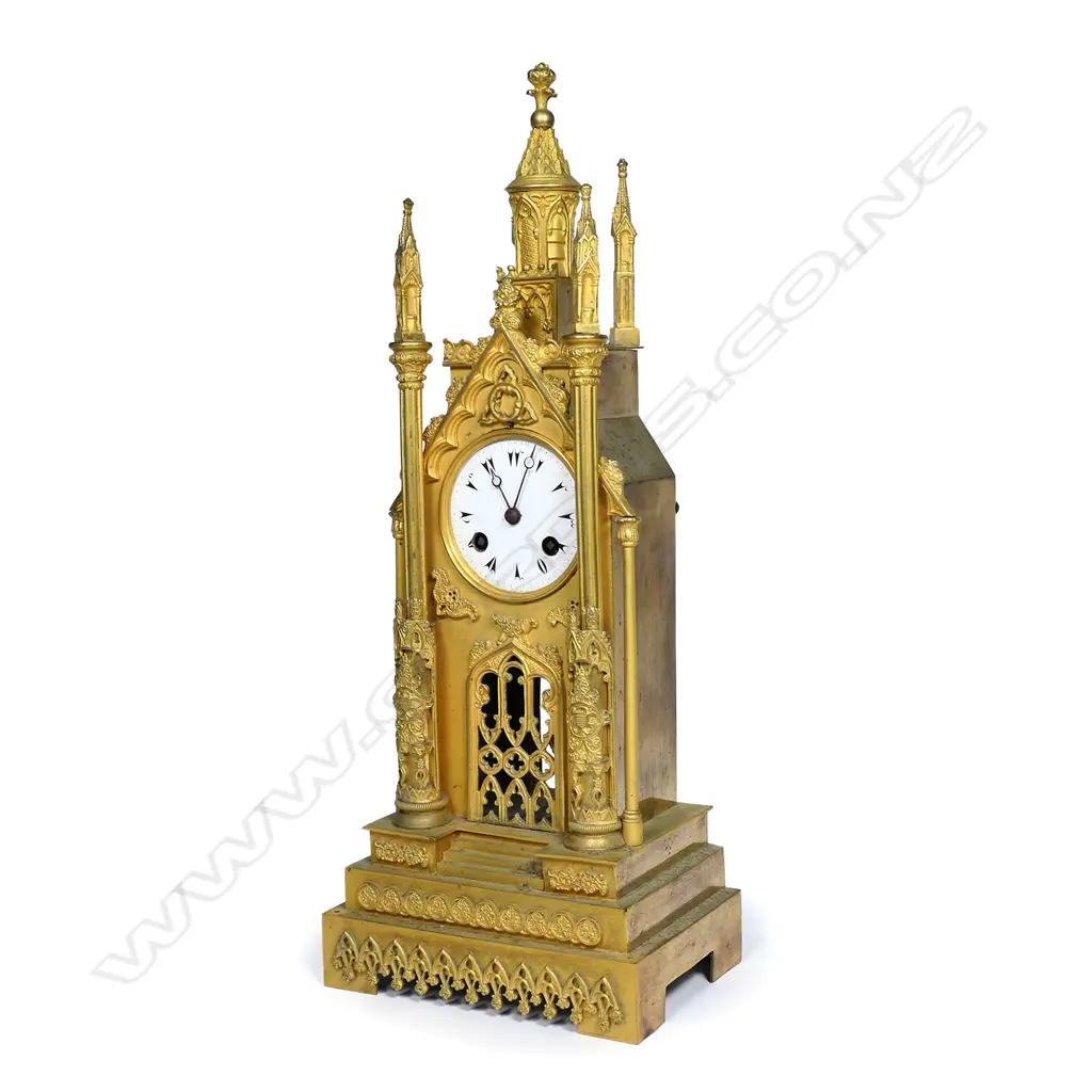 A French Louis Philippe period cathedral clock, c.1840, Image 1++