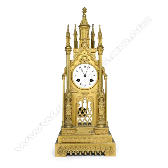 A French Louis Philippe period cathedral clock, c.1840,