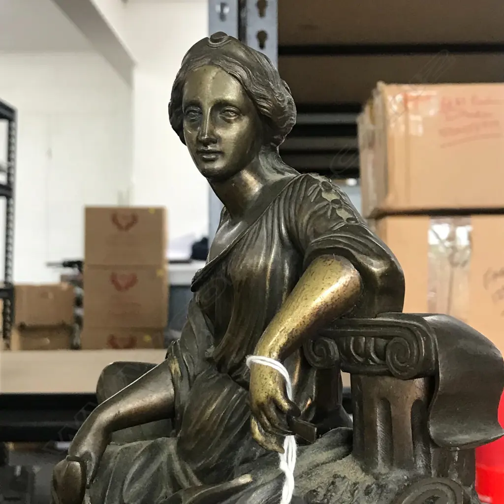 A French 19thC ormolu and bronze mantel clock with Sevres porcelain panels Image 1++