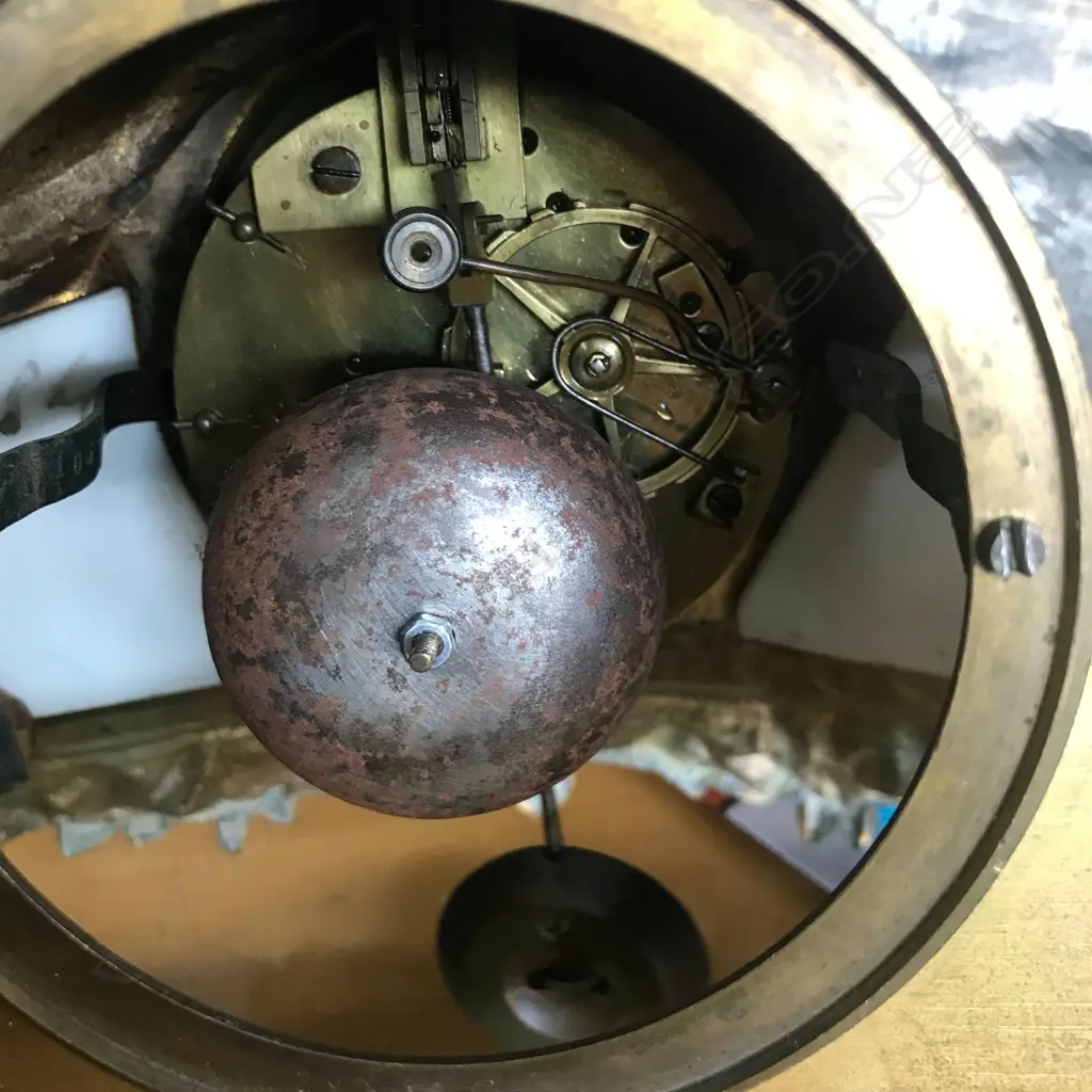 A French 19thC ormolu and bronze mantel clock with Sevres porcelain panels Image 1++