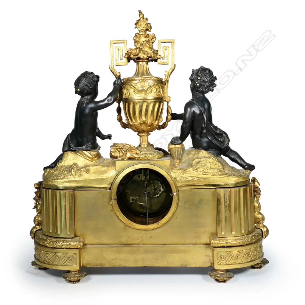 A monumental cased French mantel clock, in ormolu and bronze Image 1++