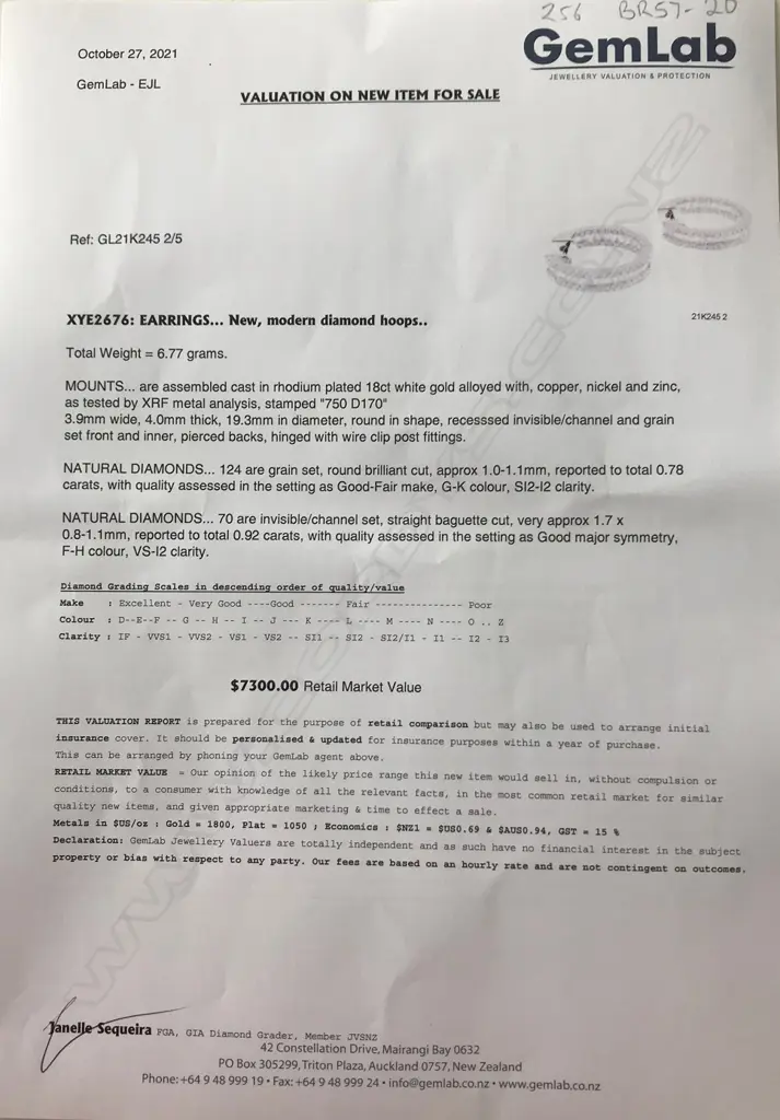 A pair of 18ct white gold and diamond hoop earrings Image 1++