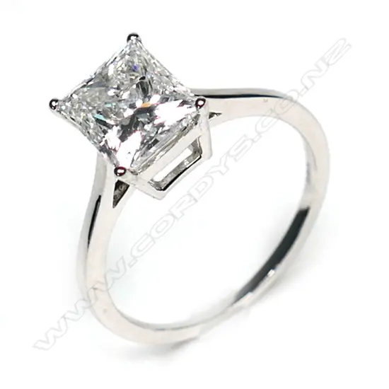 A 14ct white gold and diamond solitaire ring