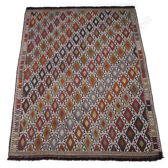 A Turkish Sumak hand knotted rug