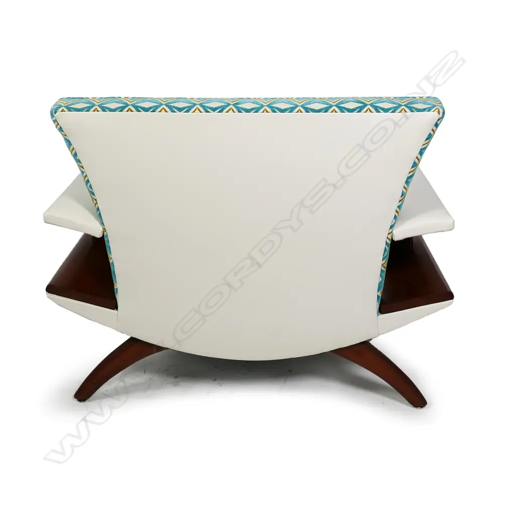 A 1955 McKenzie & Willis (Christchurch, NZ) three-piece 'banana' lounge suite Image 1++