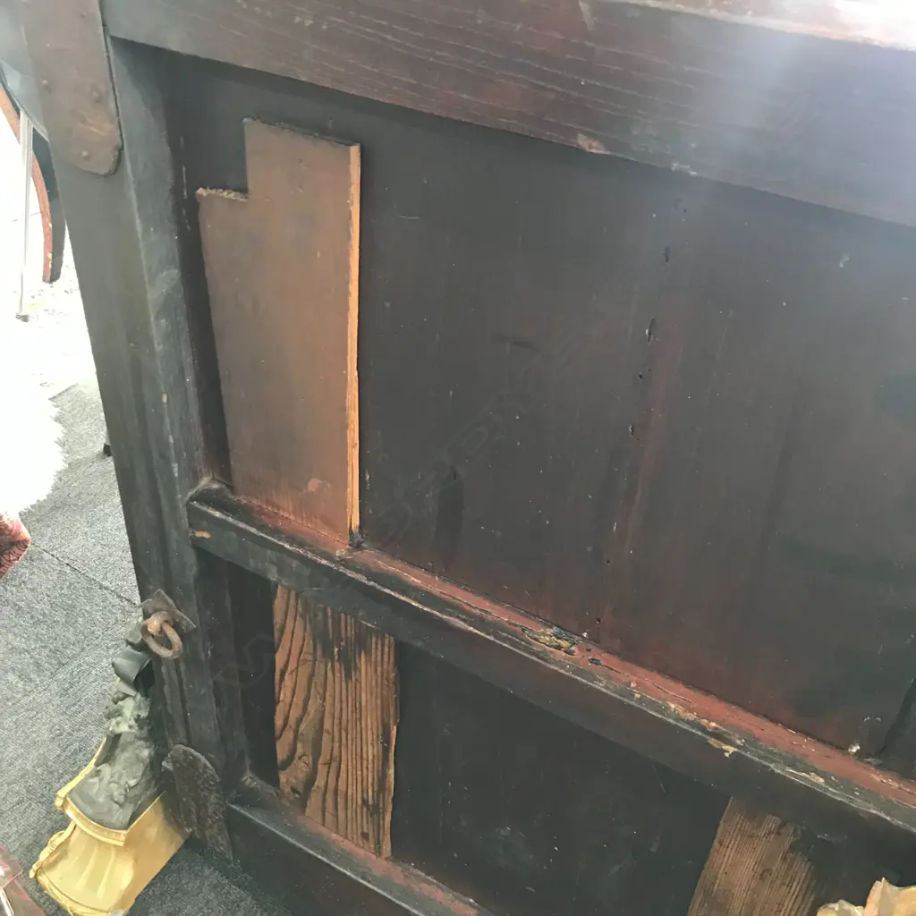A rare kuruma dansu, wooden wheeled storage chest Image 1++