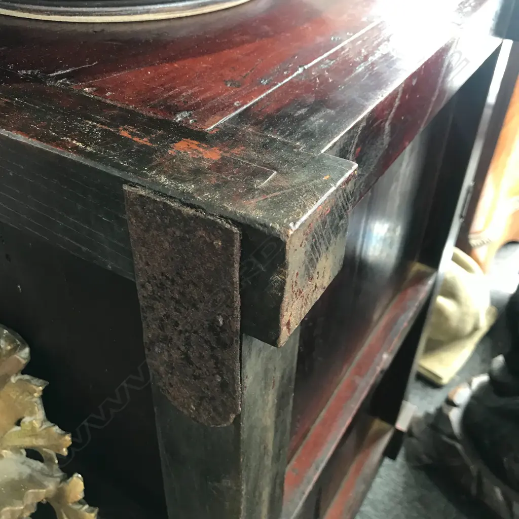 A rare kuruma dansu, wooden wheeled storage chest Image 1++