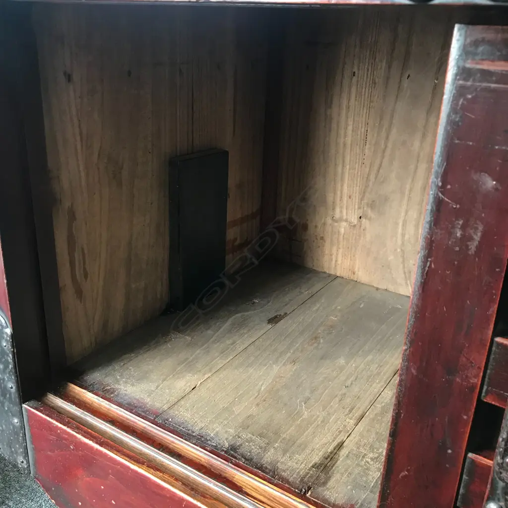 A rare kuruma dansu, wooden wheeled storage chest Image 1++