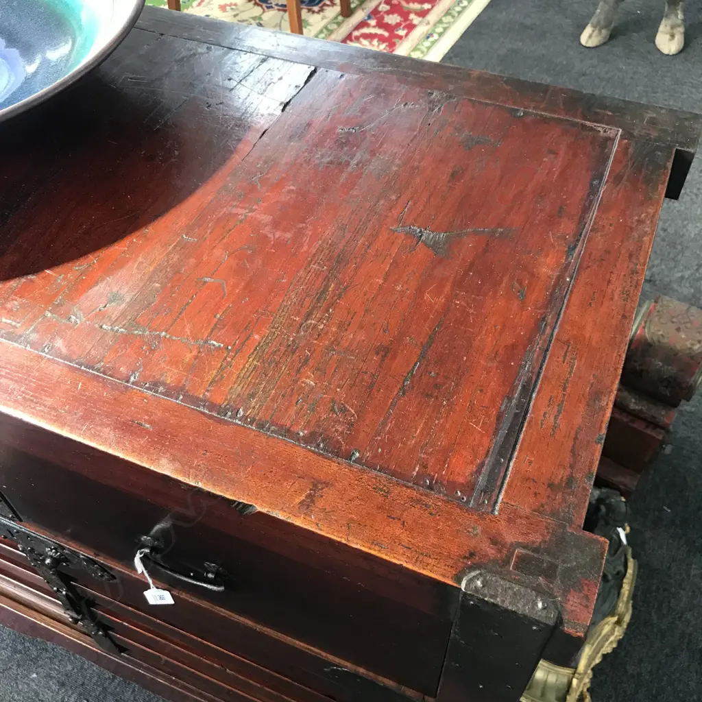 A rare kuruma dansu, wooden wheeled storage chest Image 1++