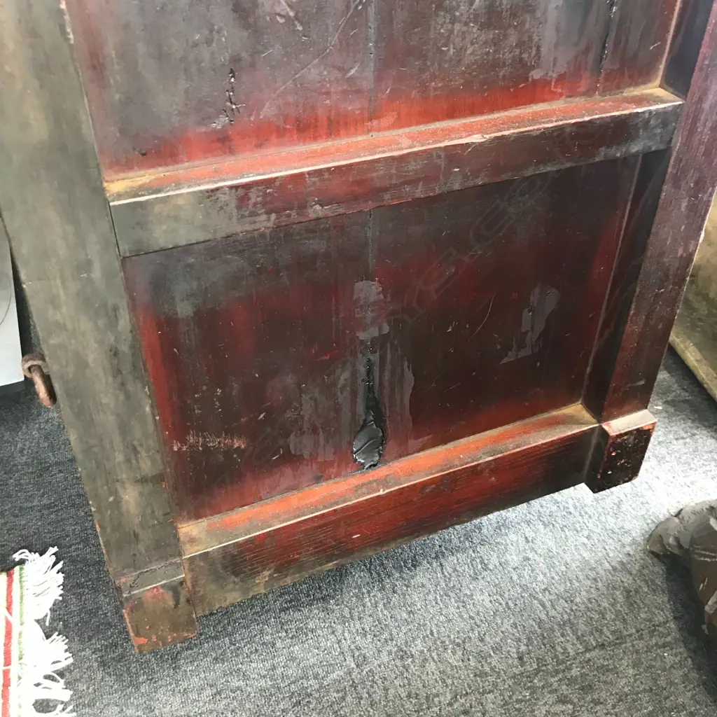 A rare kuruma dansu, wooden wheeled storage chest Image 1++