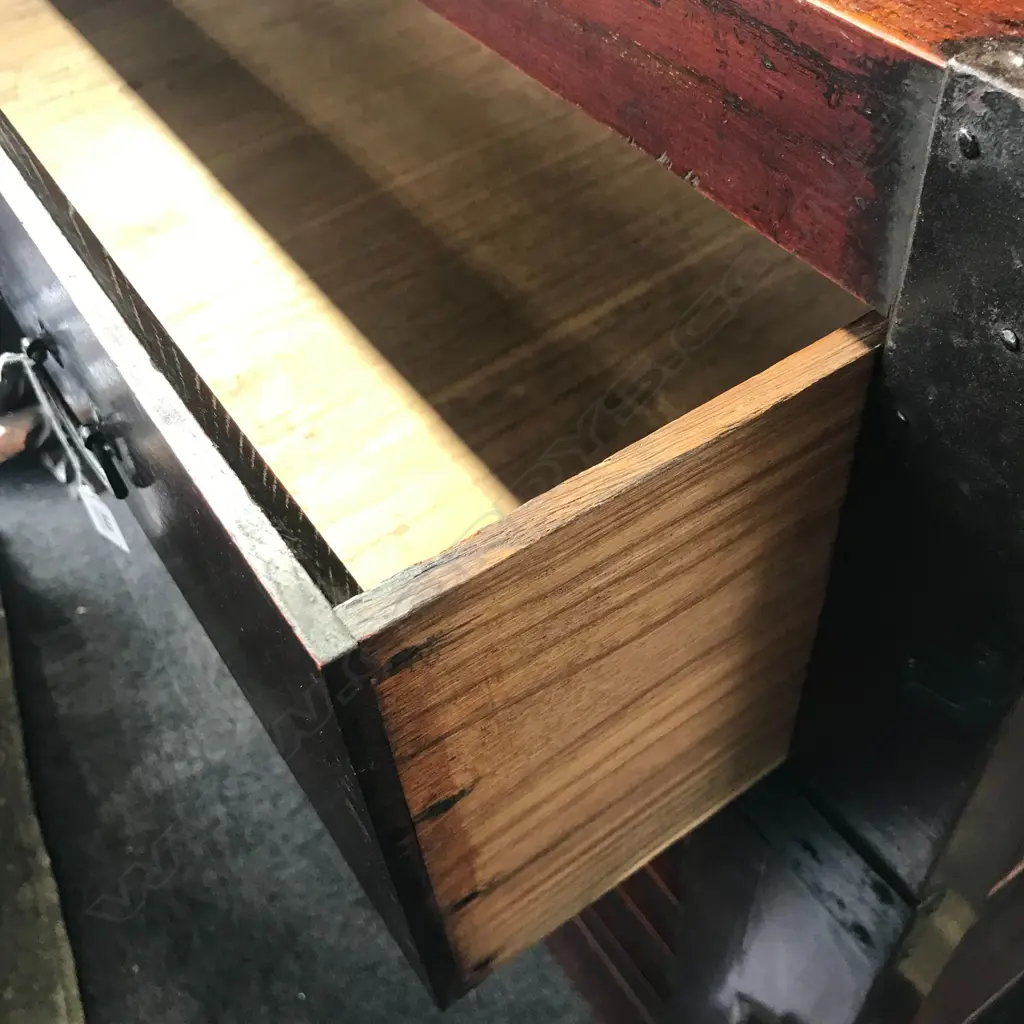 A rare kuruma dansu, wooden wheeled storage chest Image 1++