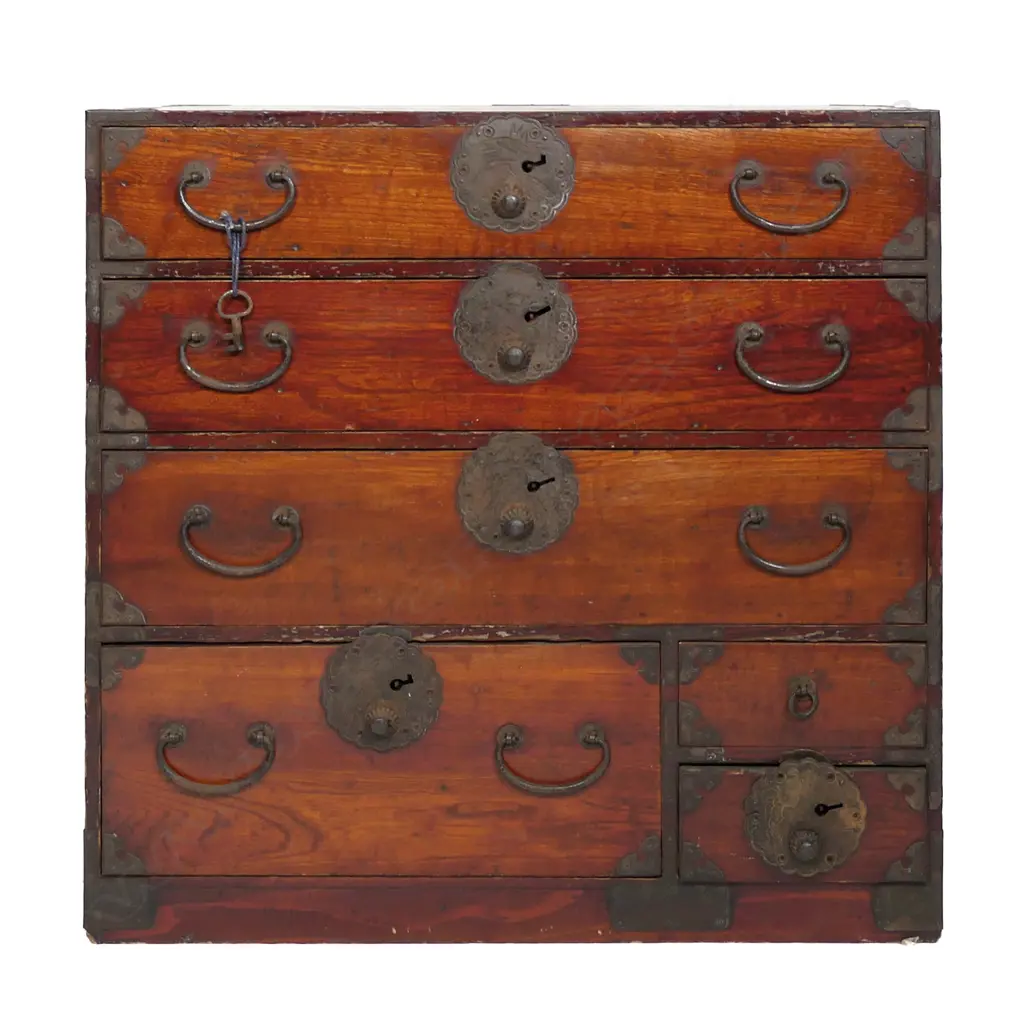 A c.1900 Japanese small tansu chest Image 1++