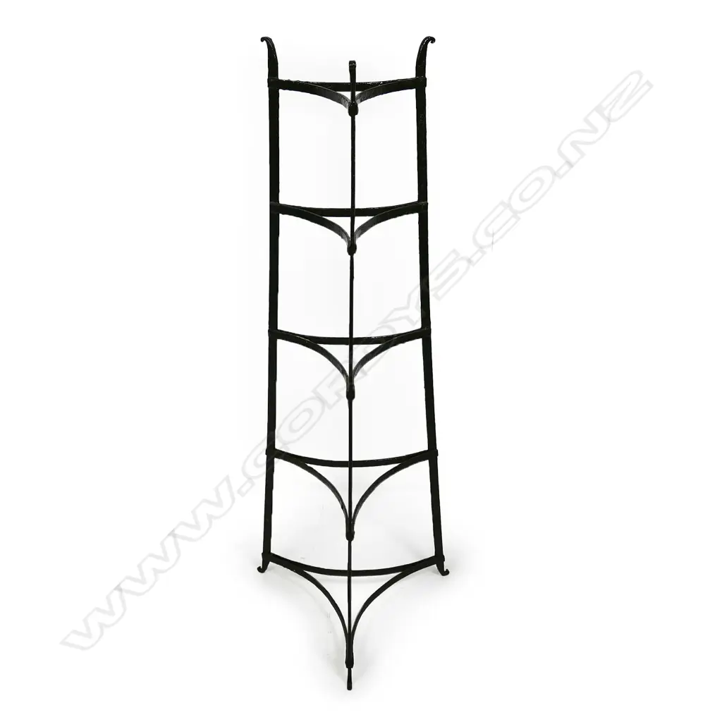 A vintage wrought iron five tier pot stand, Image 1++
