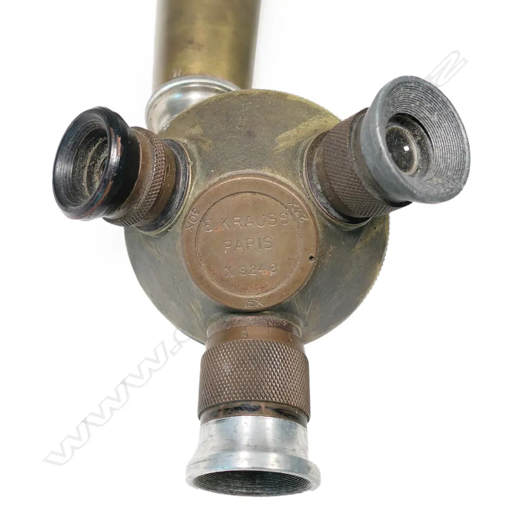 A French WWI M.1917 monocular telescope with an ocular rotator produced by E. Krauss, Paris, Image 1++