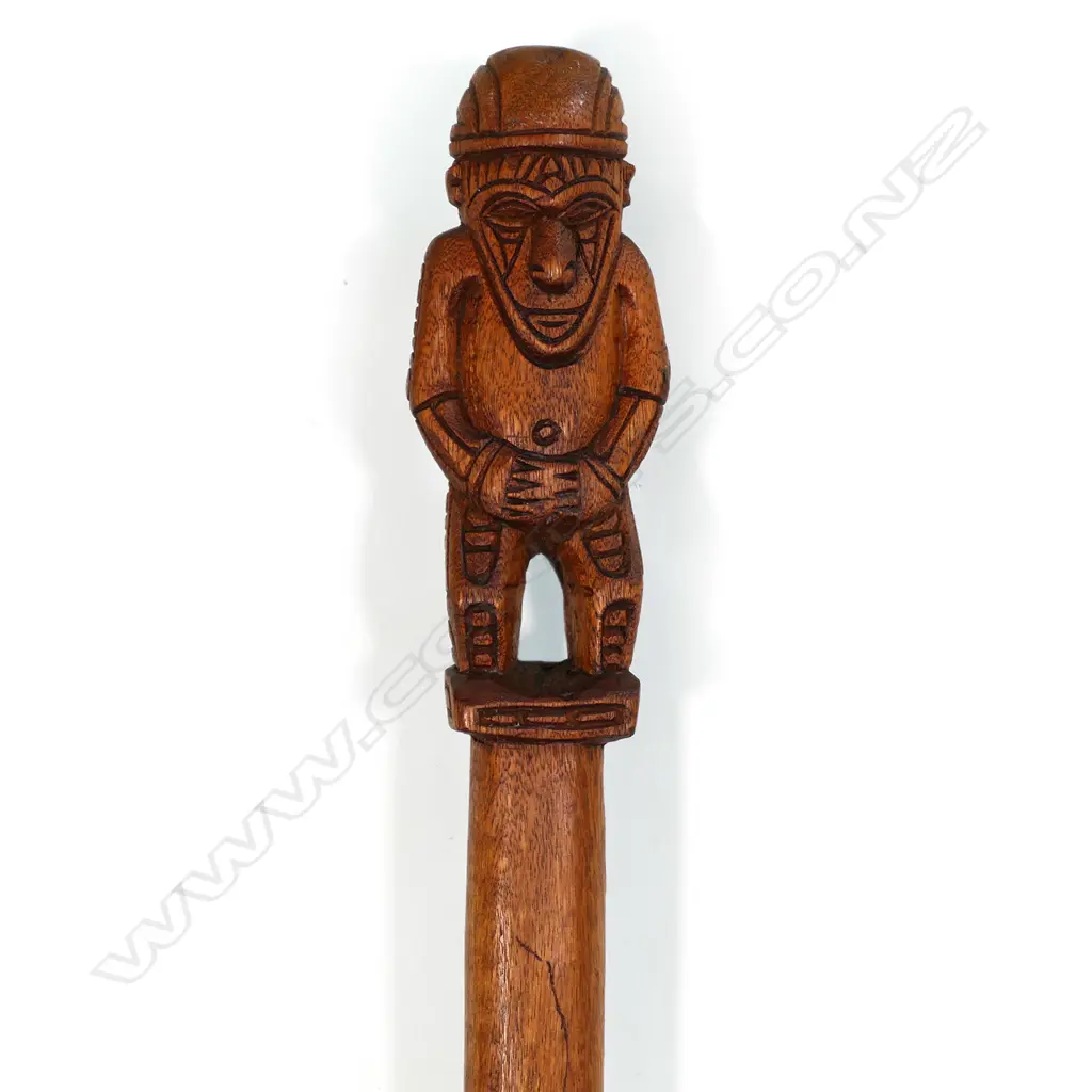 A hardwood carved, Papua New Guinea ceremonial paddle Image 1++