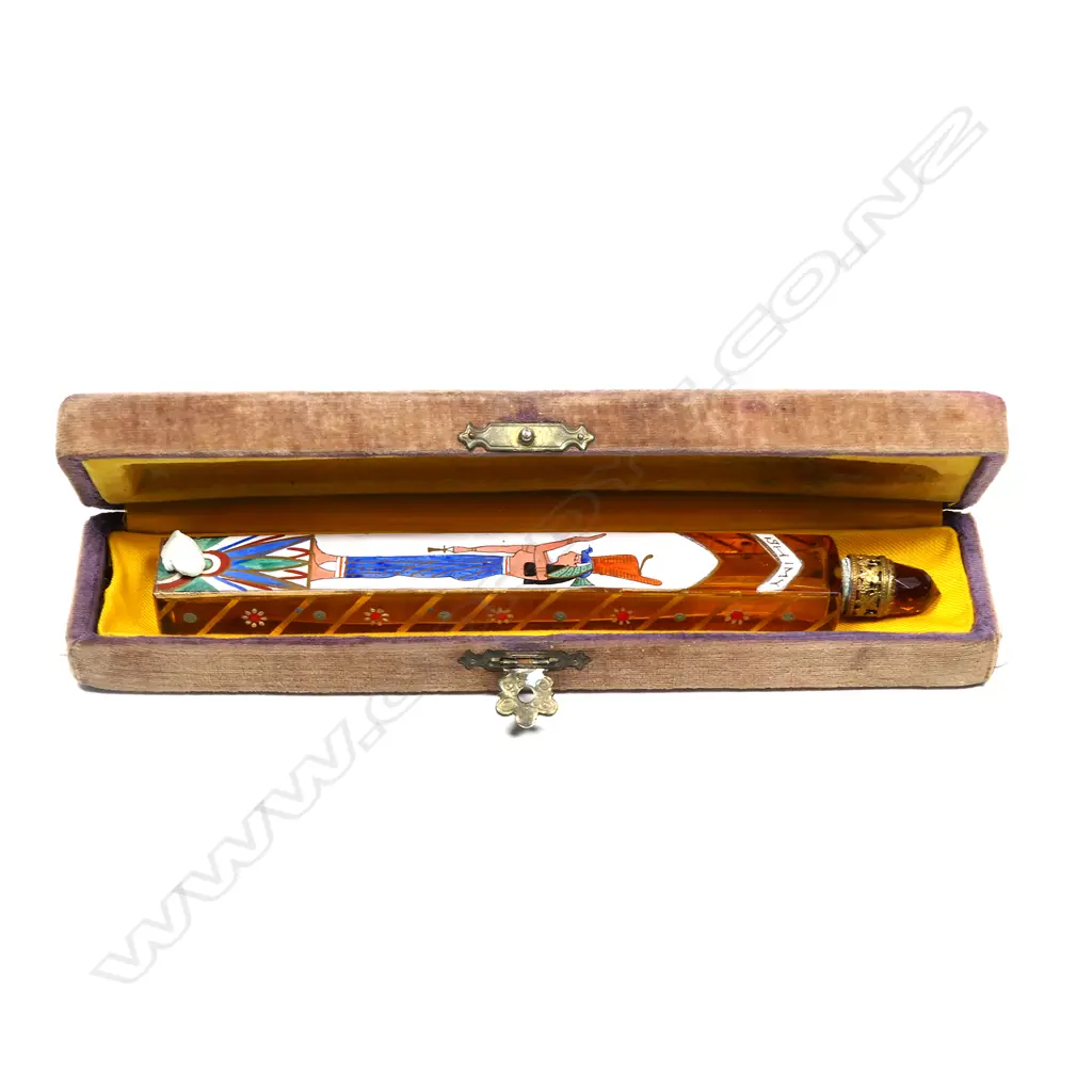 A rare 1920's Shimy Bros. art glass Egyptian perfume bottle Image 1++