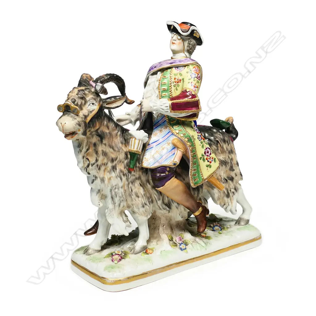 An early Frankenthal porcelain figure group after a 1730s design by J.J. Kändler of Count Bruhl's Tailor, Image 1++