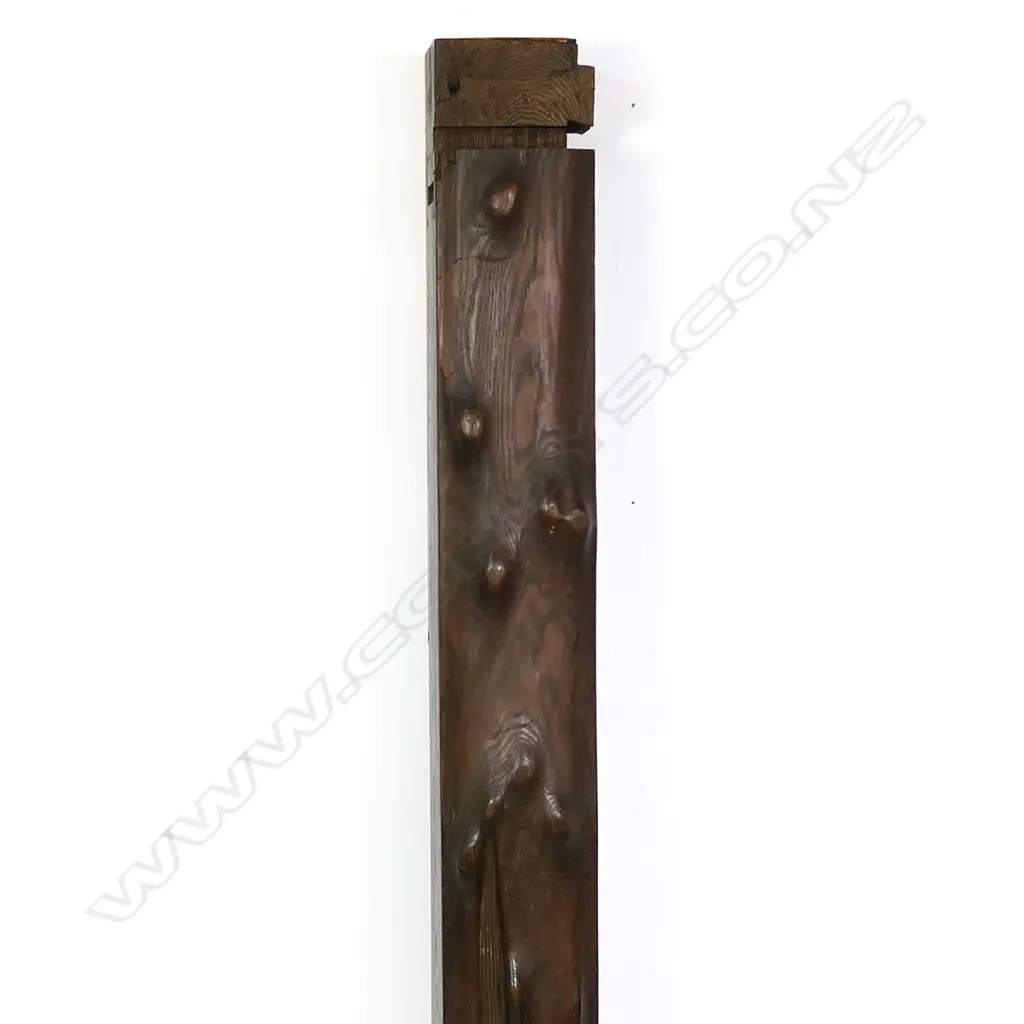 An old Japanese keyaki wood tokobashira post, Image 1++