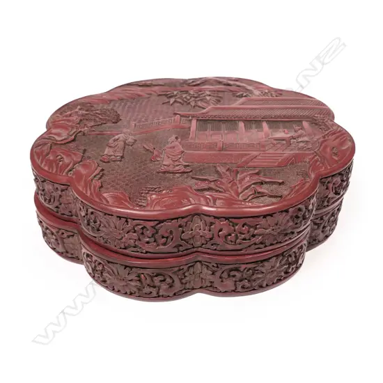 A cinnabar lacquer box,