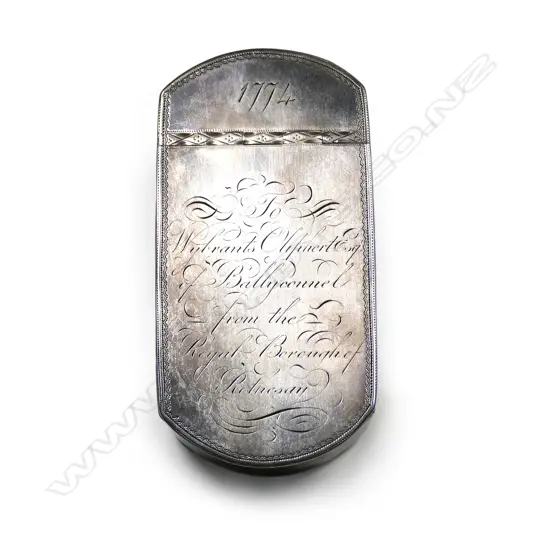 A George III Scottish provincial silver presentation snuff box,