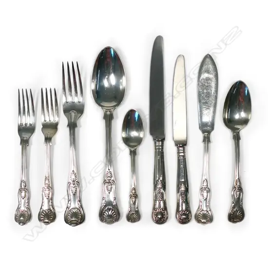 An impressive silver, King's pattern, twelve place, 108-piece cutlery service,