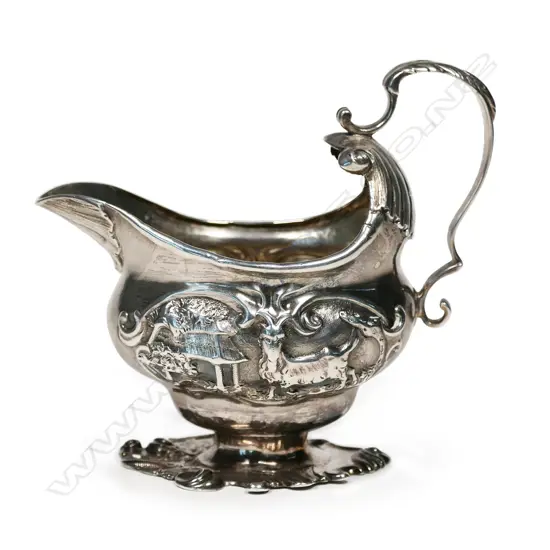 A rare George II silver creamer