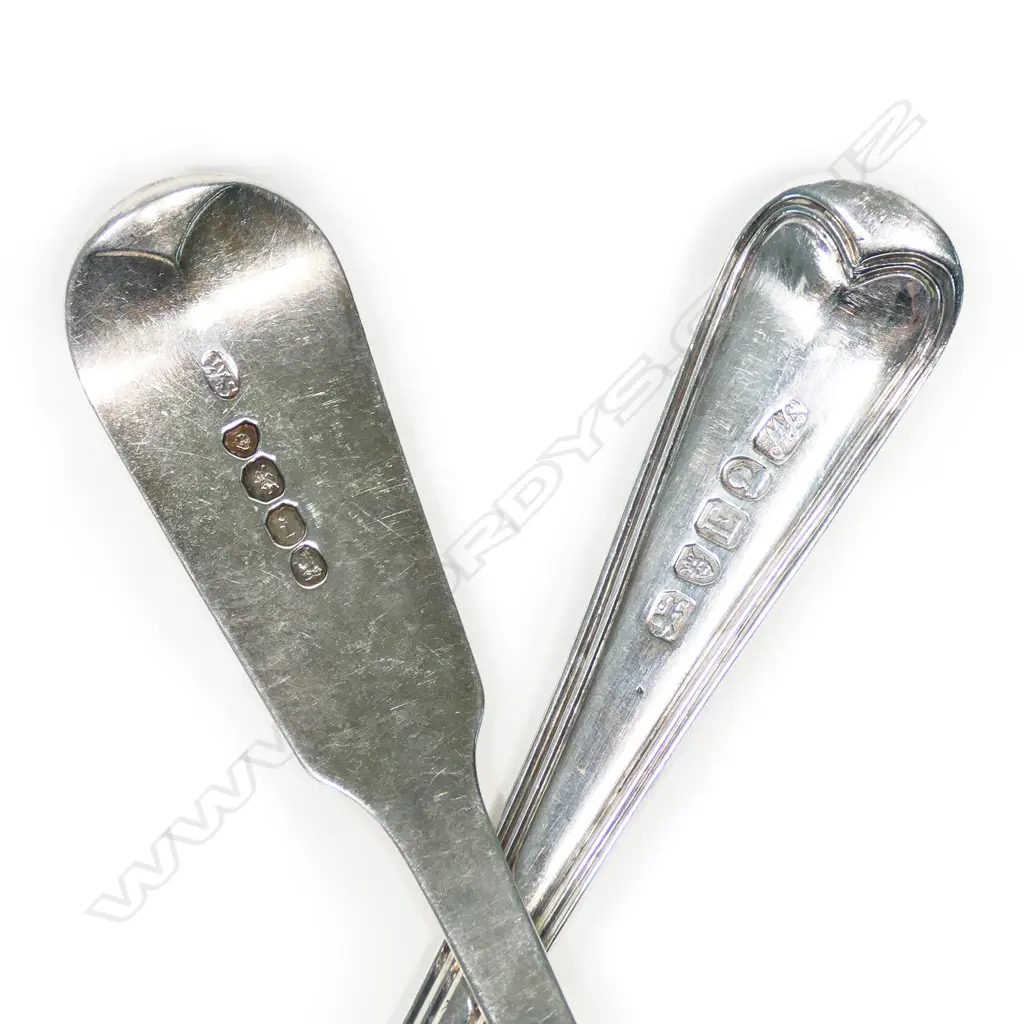 Two early 19thC silver sauce ladles Image 1++