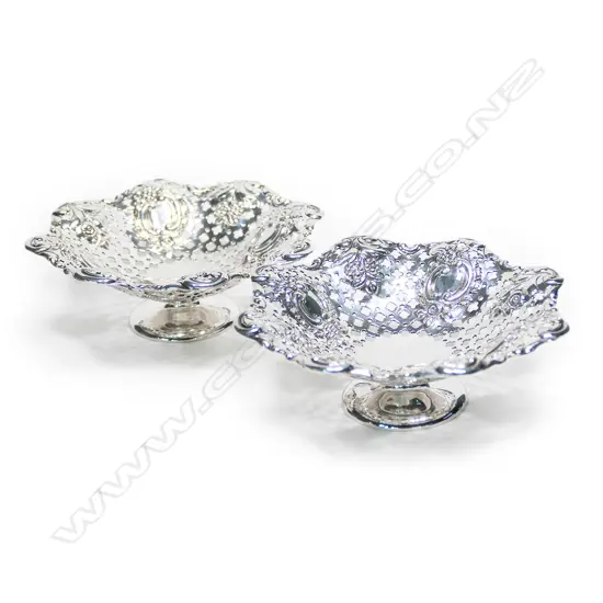A pair of Victorian silver bonbon dishes,
