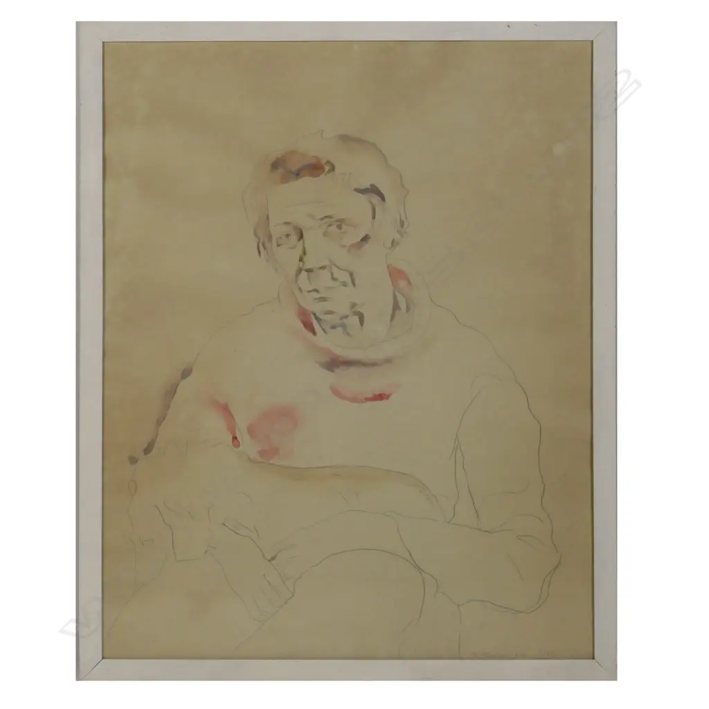 TERRY STRINGER, PORTRAIT OF A WOMAN,  PENCIL & W/C PORTRAIT, SIGNED & DATED '73, 445 x 570mm Image 1++