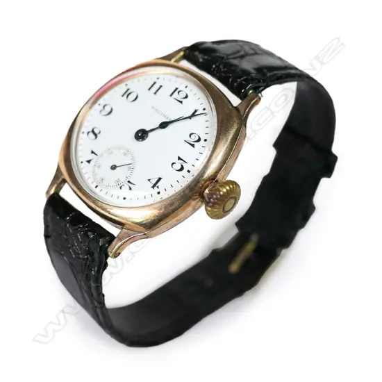 A 1930's rolled gold gent’s Waltham wristwatch