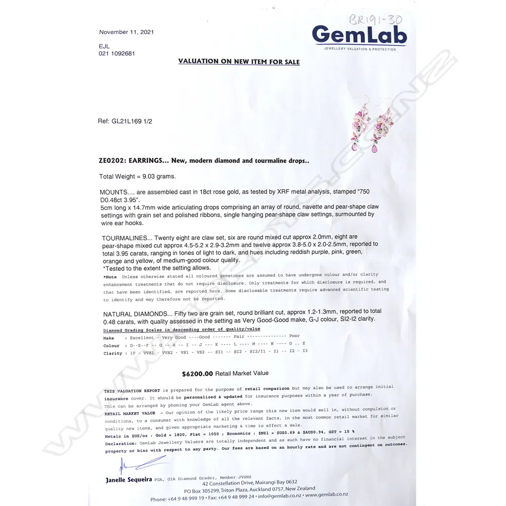 A pair of 18ct rose gold tourmaline and diamond earrings, Image 1++