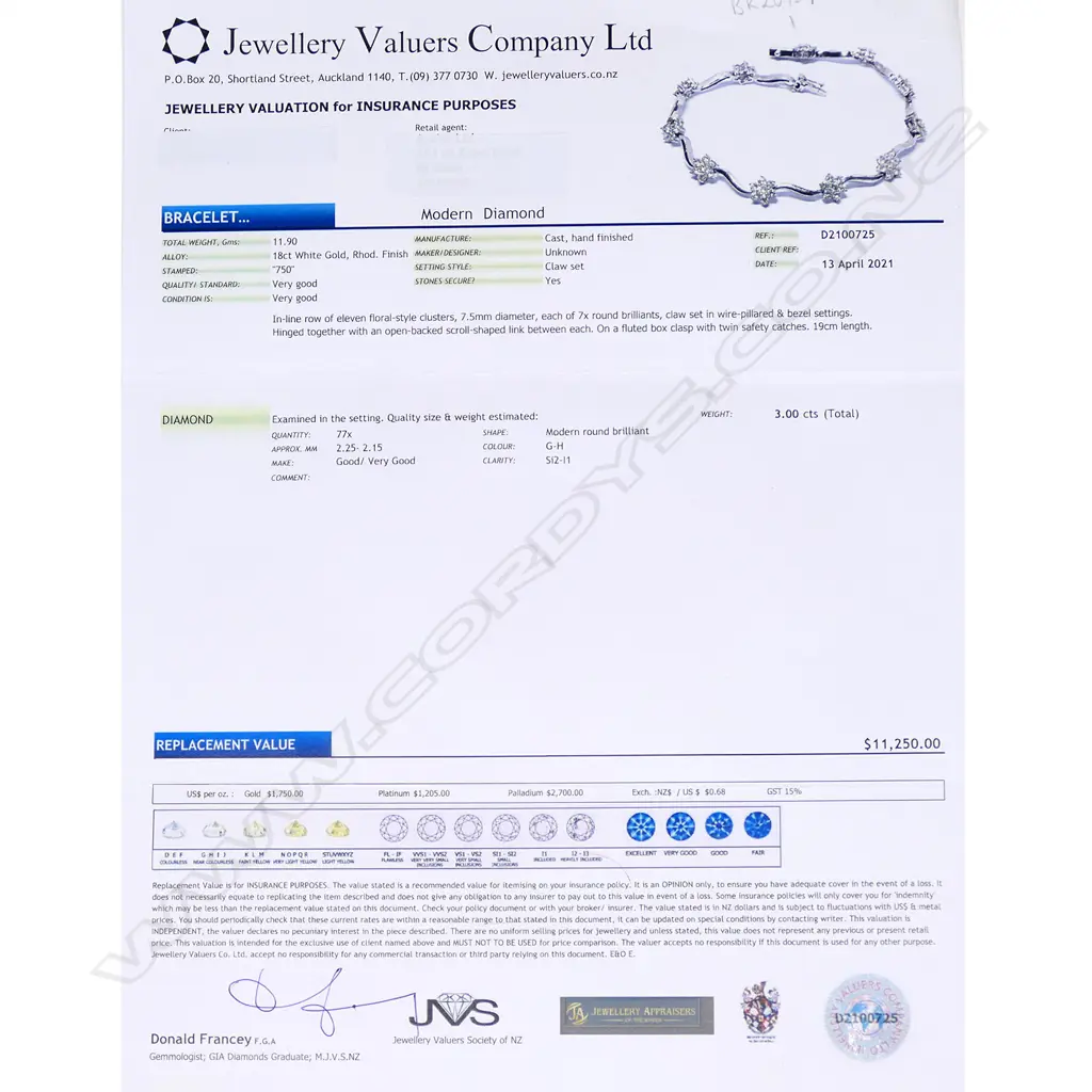 An 18ct white gold and diamond bracelet, Image 1++